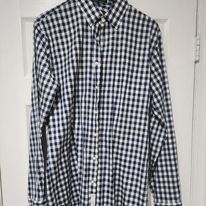 Nordstrom men's shop navy and white button up. 16 36/37